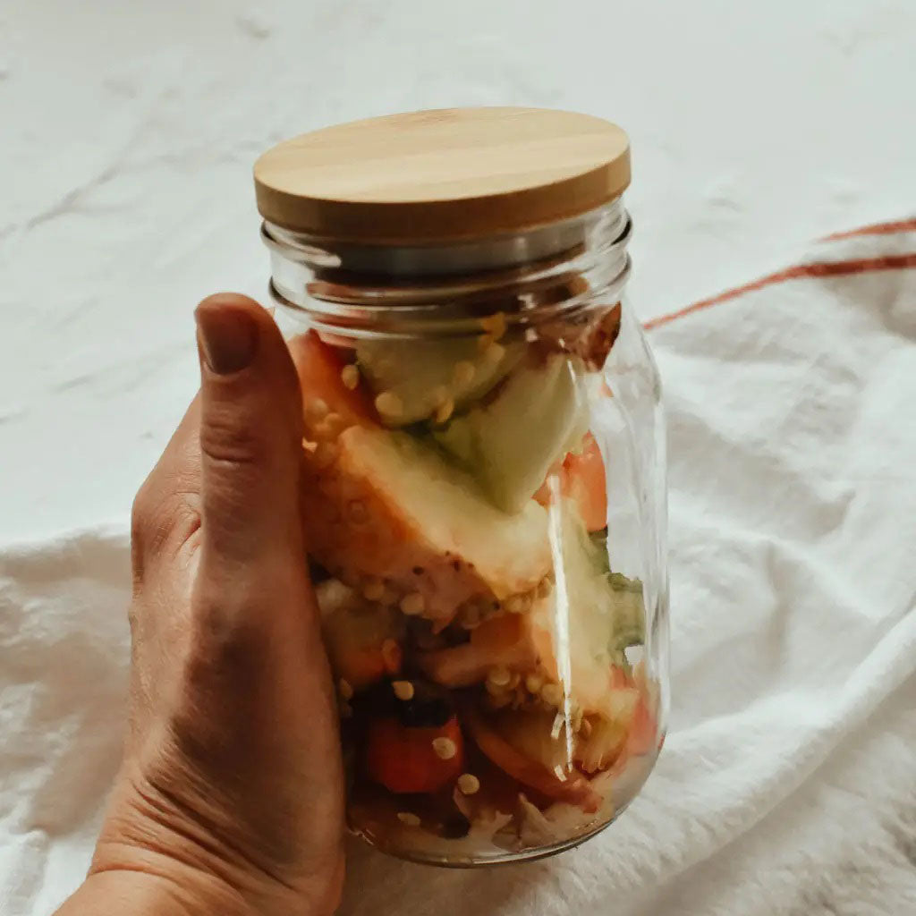 Bamboo Jar Lids – Plastic-Free Storage for Mason Jars | Regular & Wide Mouth