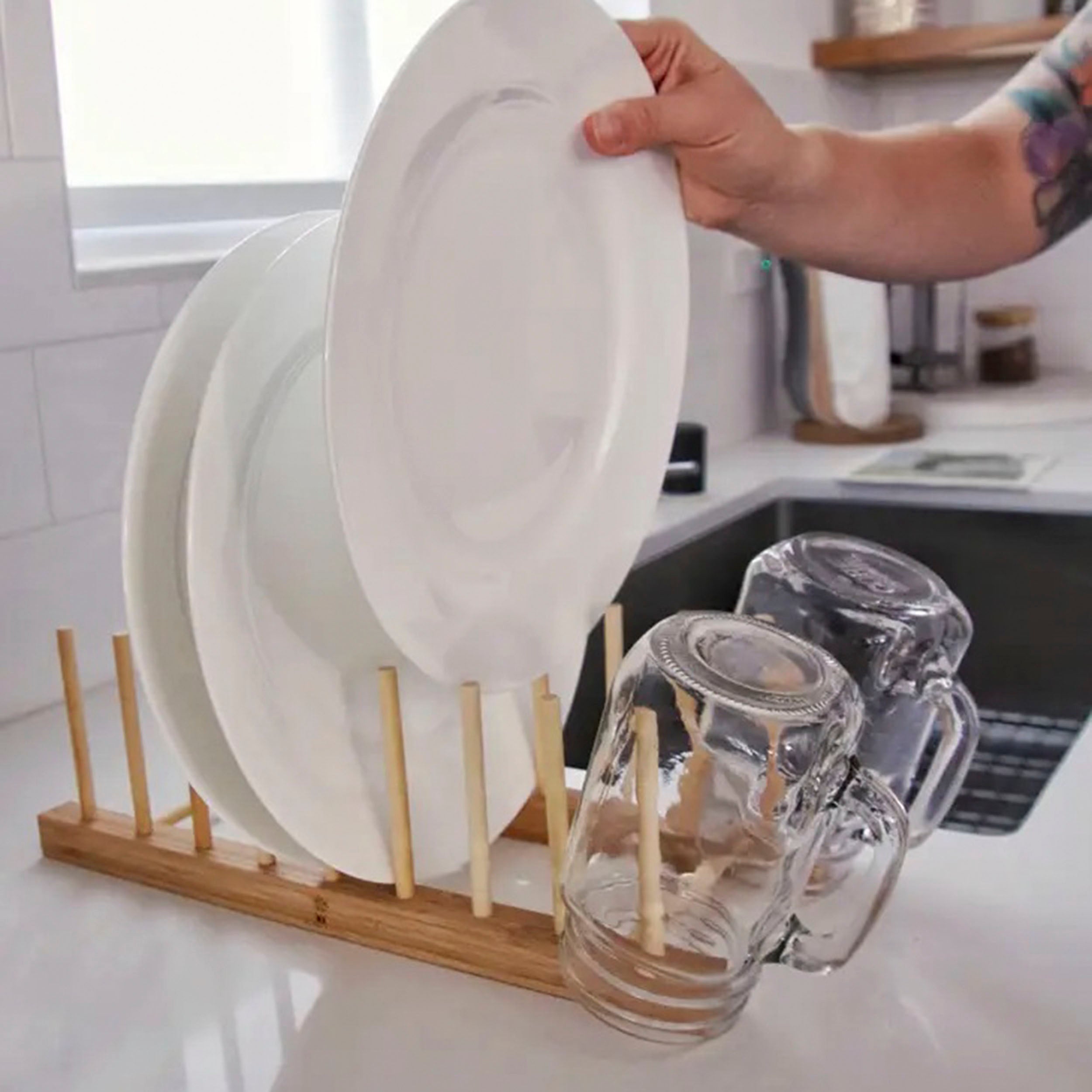 Bamboo Dish Drying & Storage Rack - Thumbnail 2