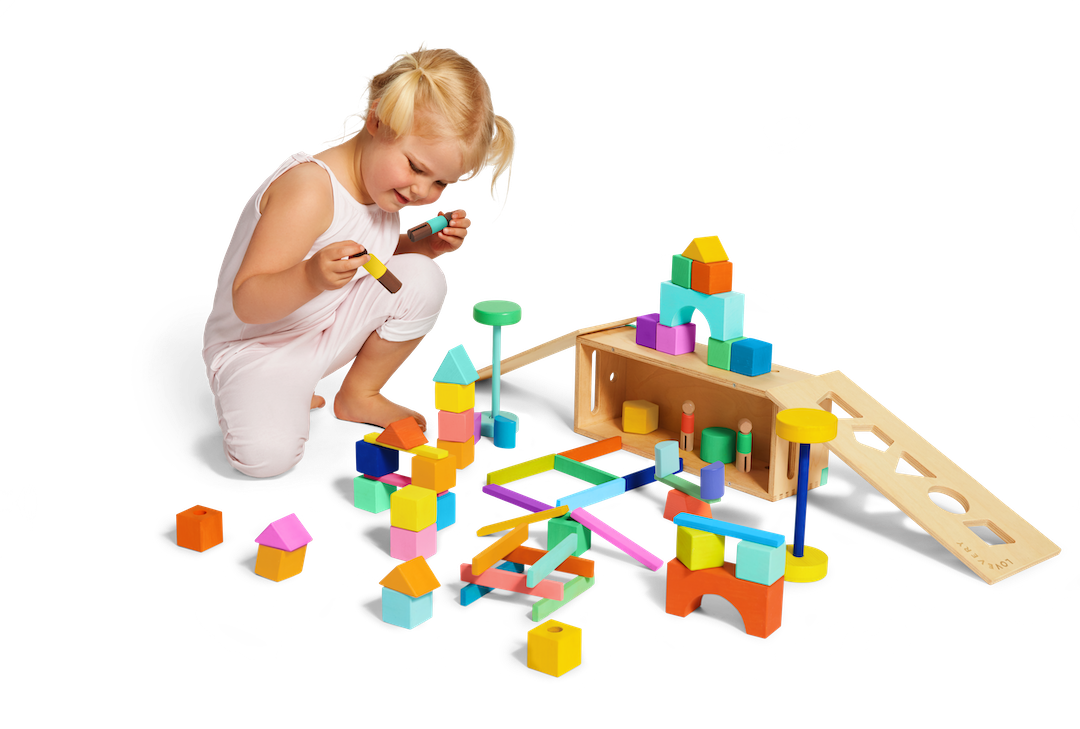 The Block Set - Award-Winning Sustainable and Non-Toxic 70-Piece Solid Wood Building System for Toddlers and Preschoolers by Lovevery