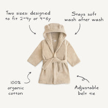 Load image into Gallery viewer, Mushie Organic Cotton Bear Bath Robe for Toddlers and Little Kids
