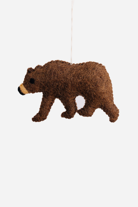 Bear Ornament – Handmade Wool Felt Holiday Decor