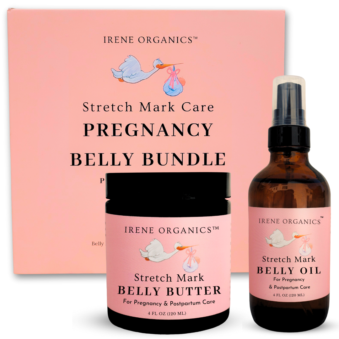 Irene Organics Belly Bundle - Ultimate Support for Skin Elasticity (Organic & Unscented)