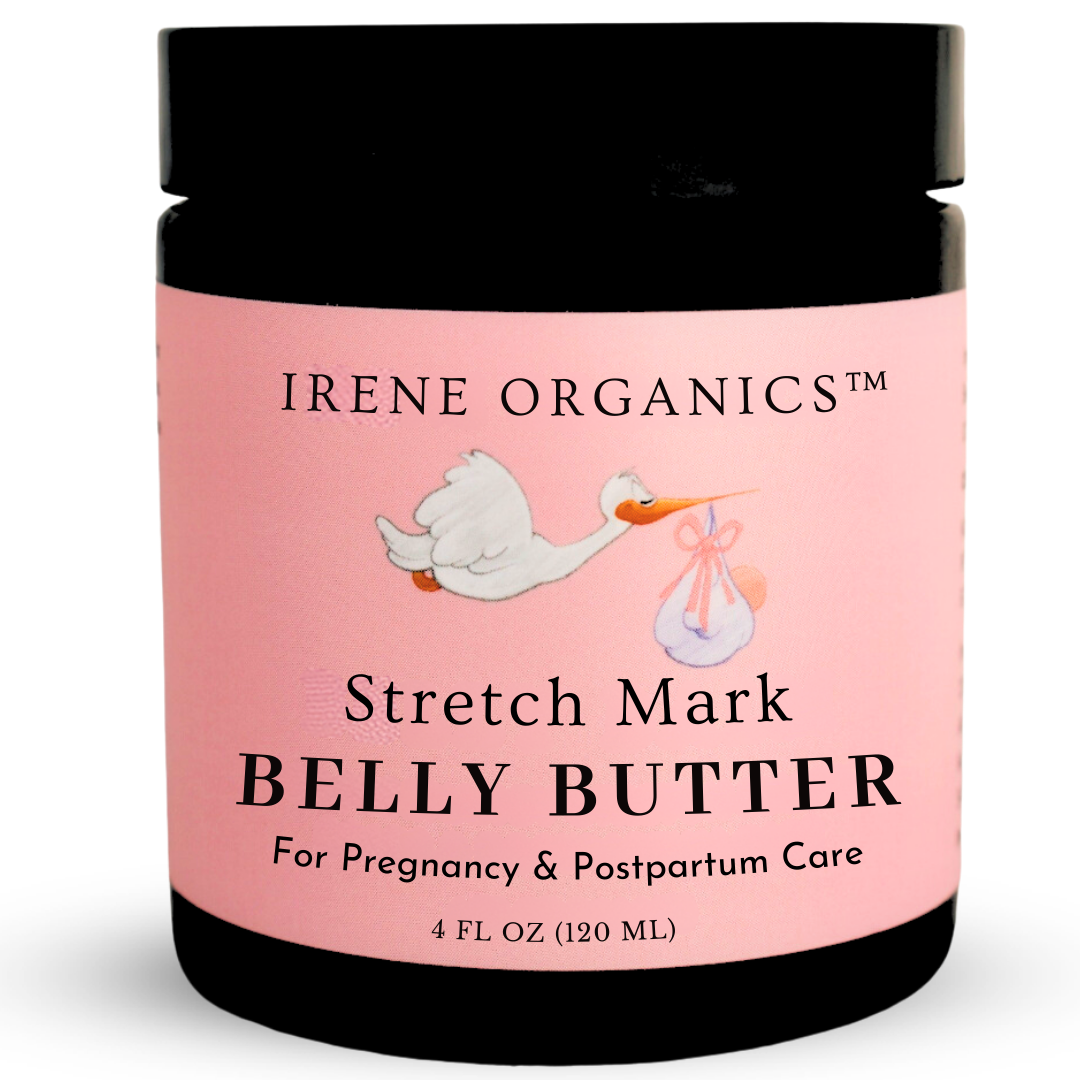 Irene Organics Belly Butter - Unscented Balm for Stretch Mark Defense