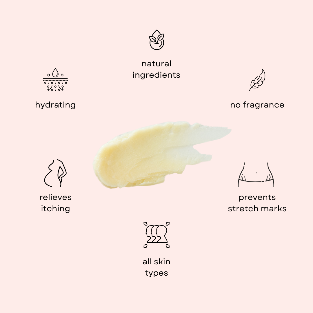 Irene Organics Belly Butter - Unscented Balm for Stretch Mark Defense