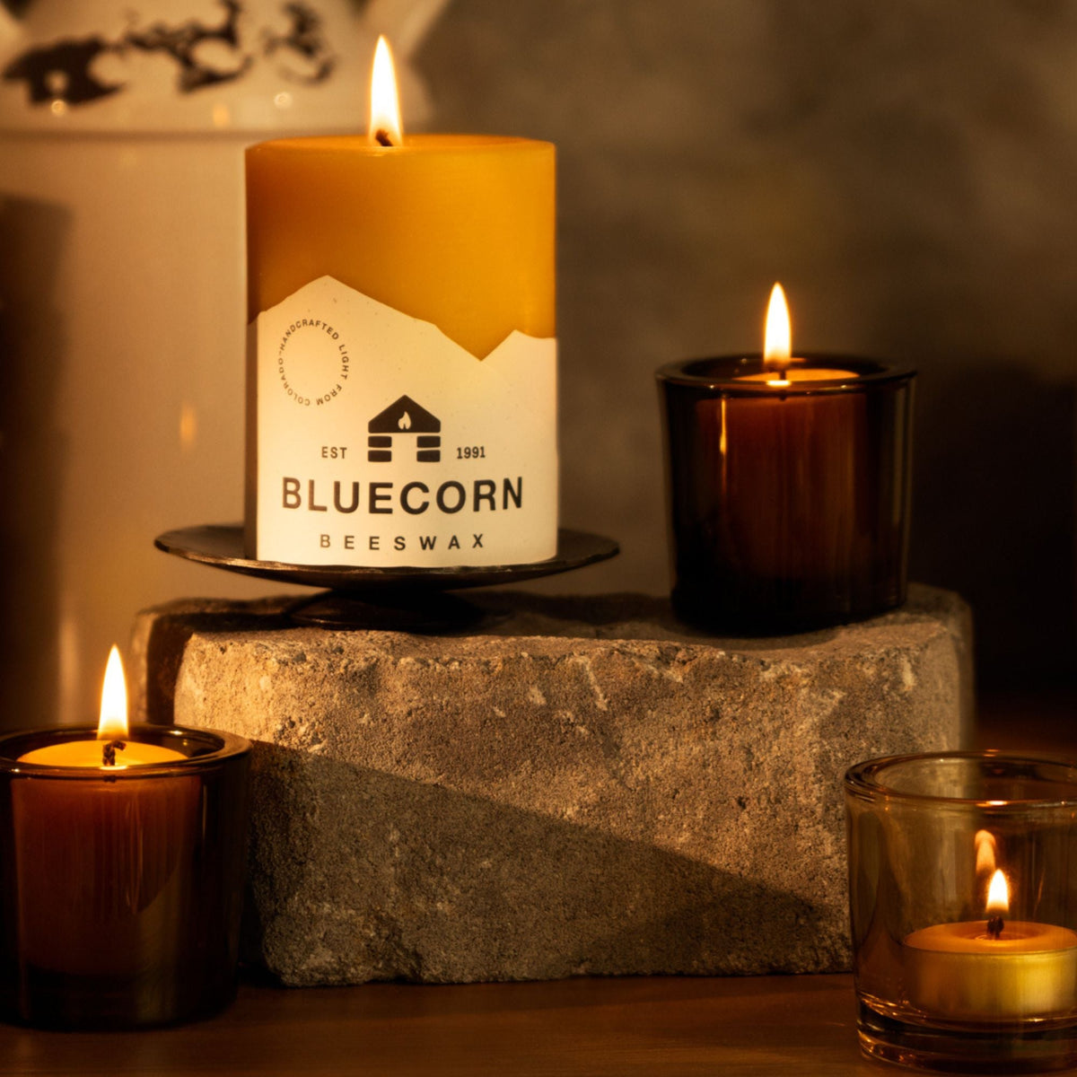 Bluecorn Heavy Glass Votive Candle Holders – 50% Recycled Glass, Single or Case of 12