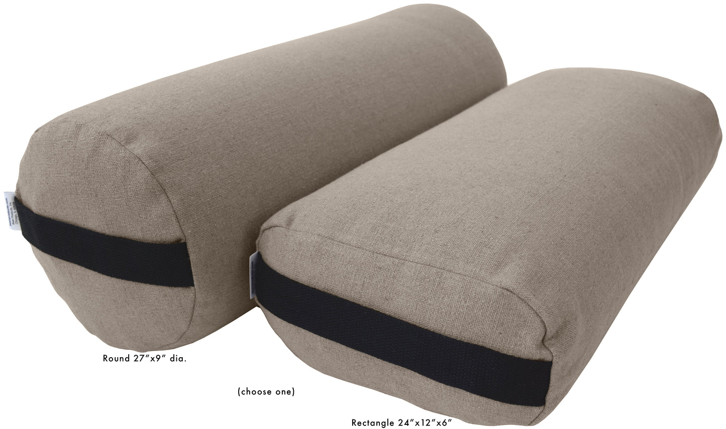 Hemp Yoga Bolster Rectangle Round Pranayama - Professional Studio Quality