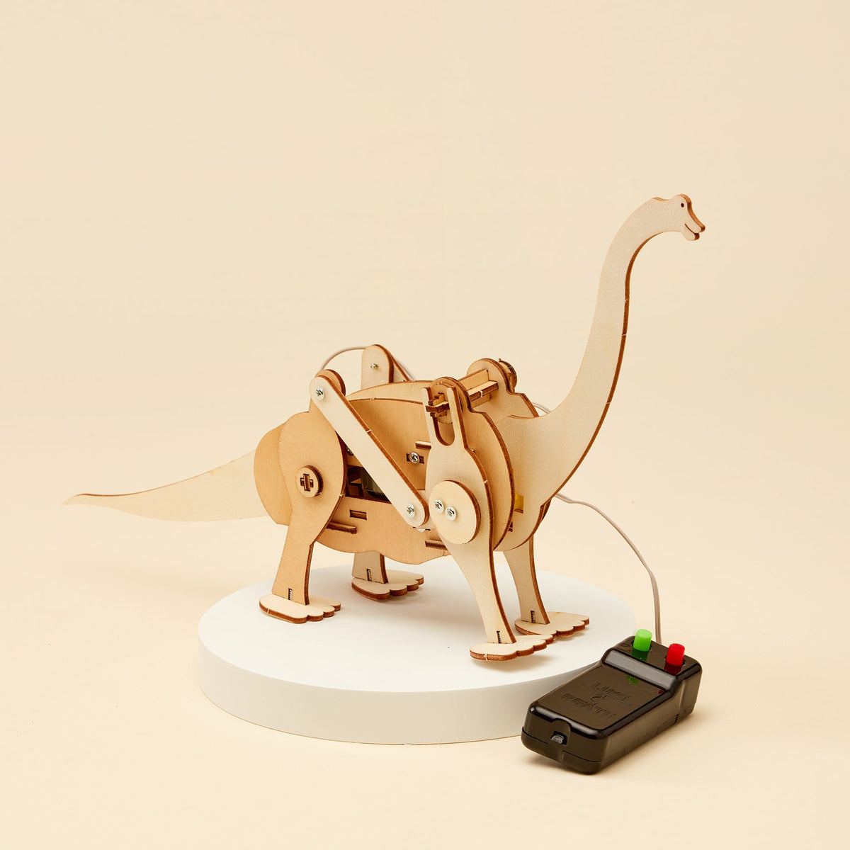 Kitsville Brachiosaurus Dinosaur Robot DIY Kit – Wooden STEM Building Kit for Kids 8+