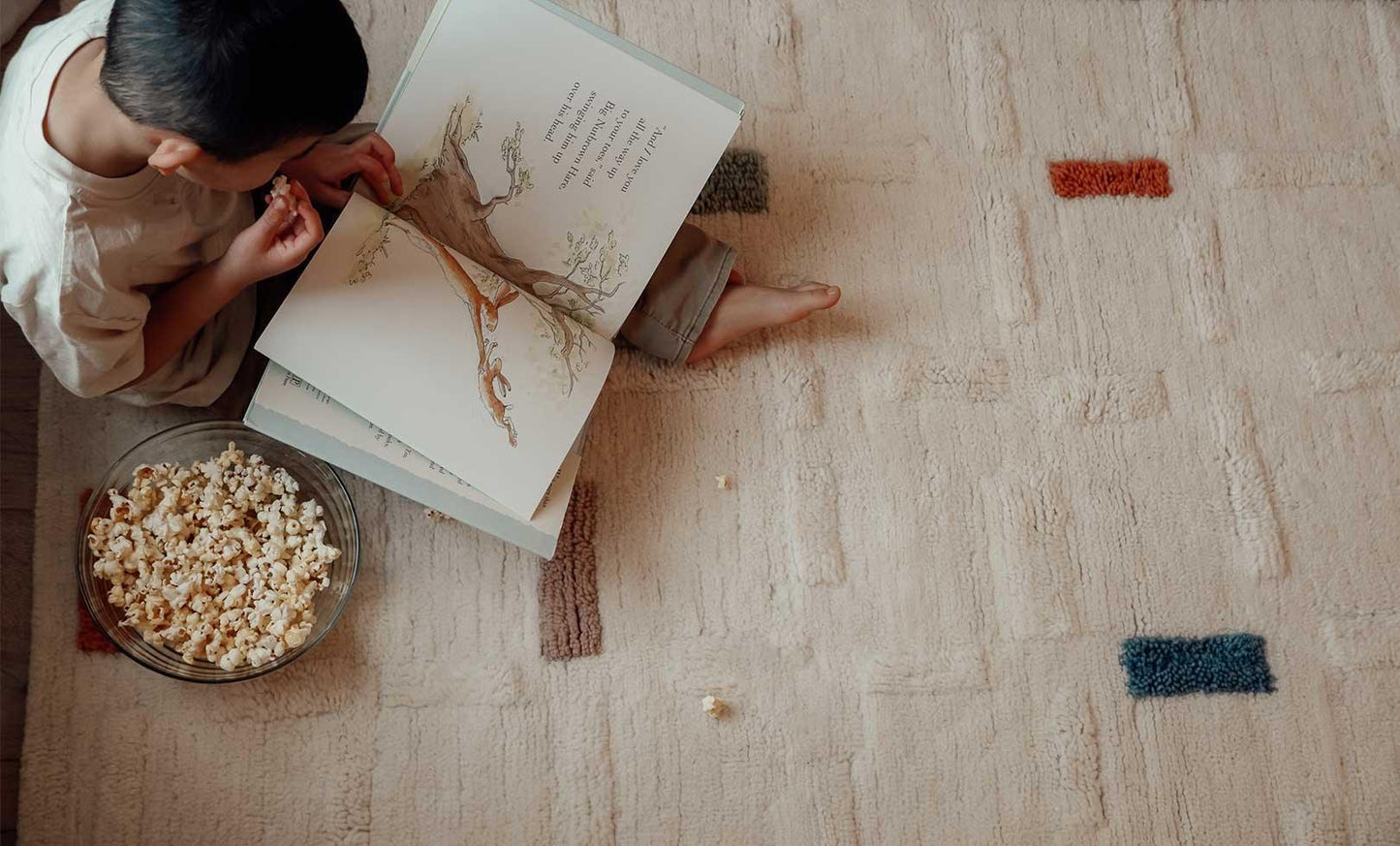 Sage & Wild Brick Wool Rug - RWS Certified New Zealand Wool High-Low Weave Sensory Rug