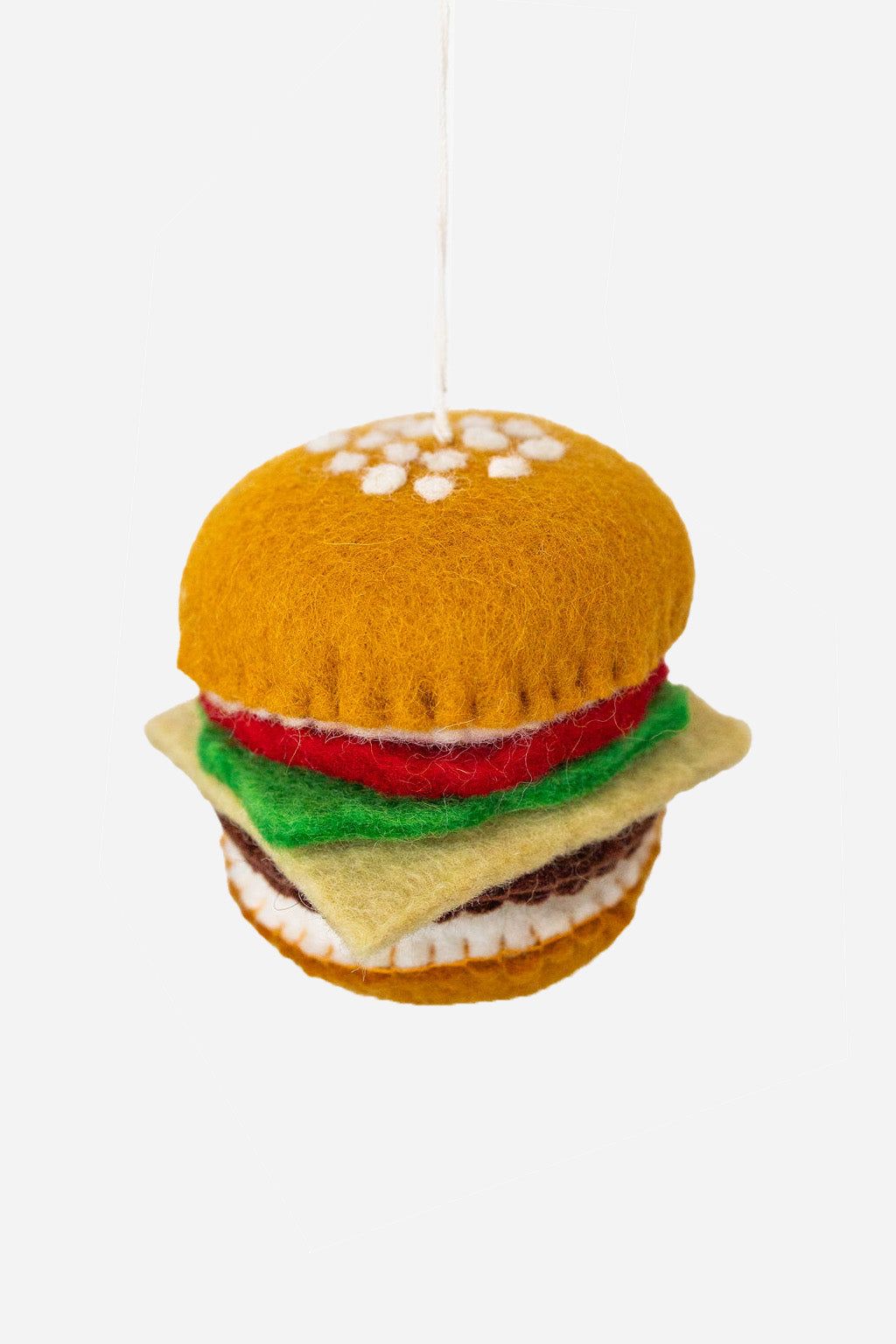 Burger Ornament – Handmade Wool Felt Holiday Decor