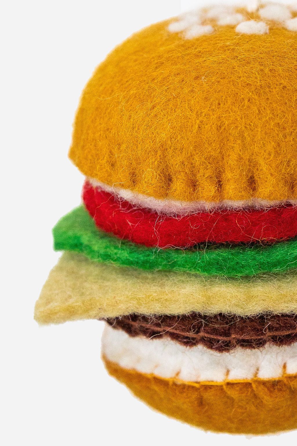 Burger Ornament – Handmade Wool Felt Holiday Decor