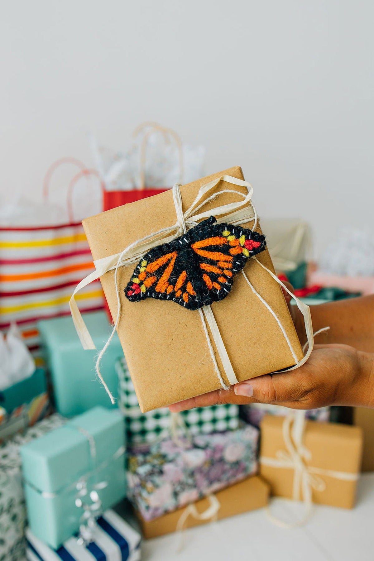 Monarch Butterfly Ornament – Handmade Wool Felt Holiday Decor