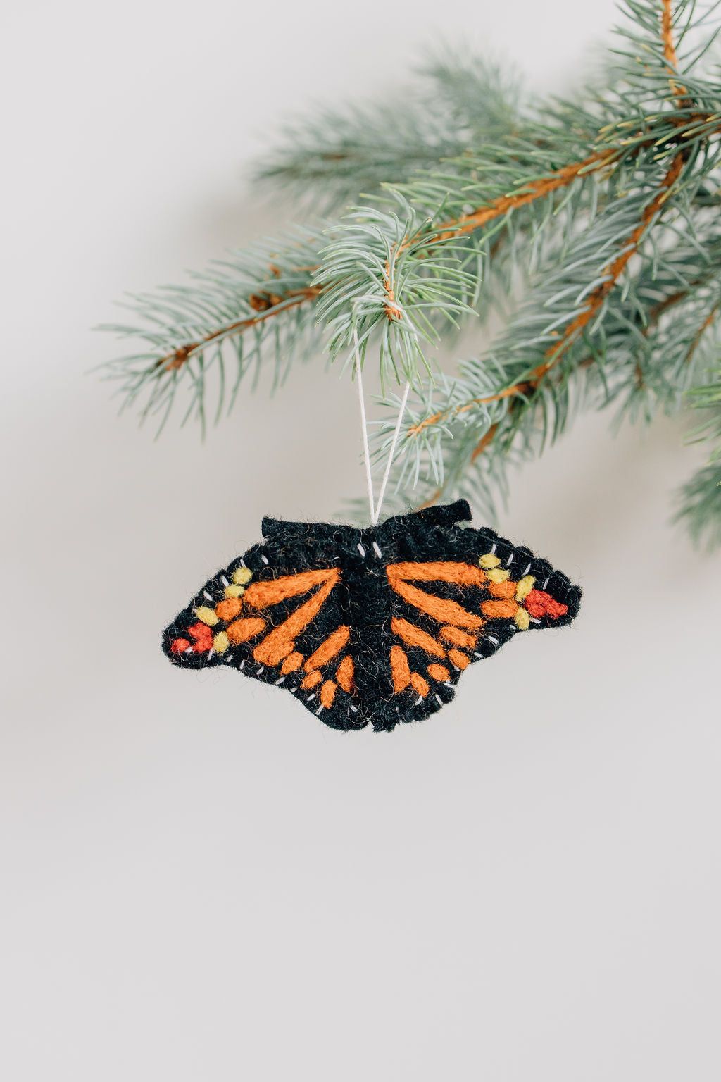Monarch Butterfly Ornament – Handmade Wool Felt Holiday Decor