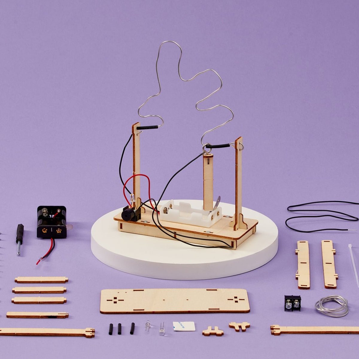 Kitsville Buzz Wire Game DIY Kit – Wooden STEM Building Kit for Kids 8+