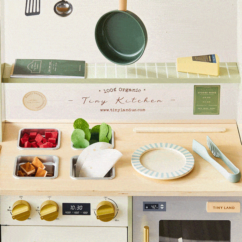 Tiny Land BistroSwitch Play Kitchen – 2-in-1 Kitchen & Bistro Pretend Play Set