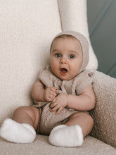 Load image into Gallery viewer, Luca + Luna Organic Cotton Cable Knit Baby Summer Romper - Heather Beige
