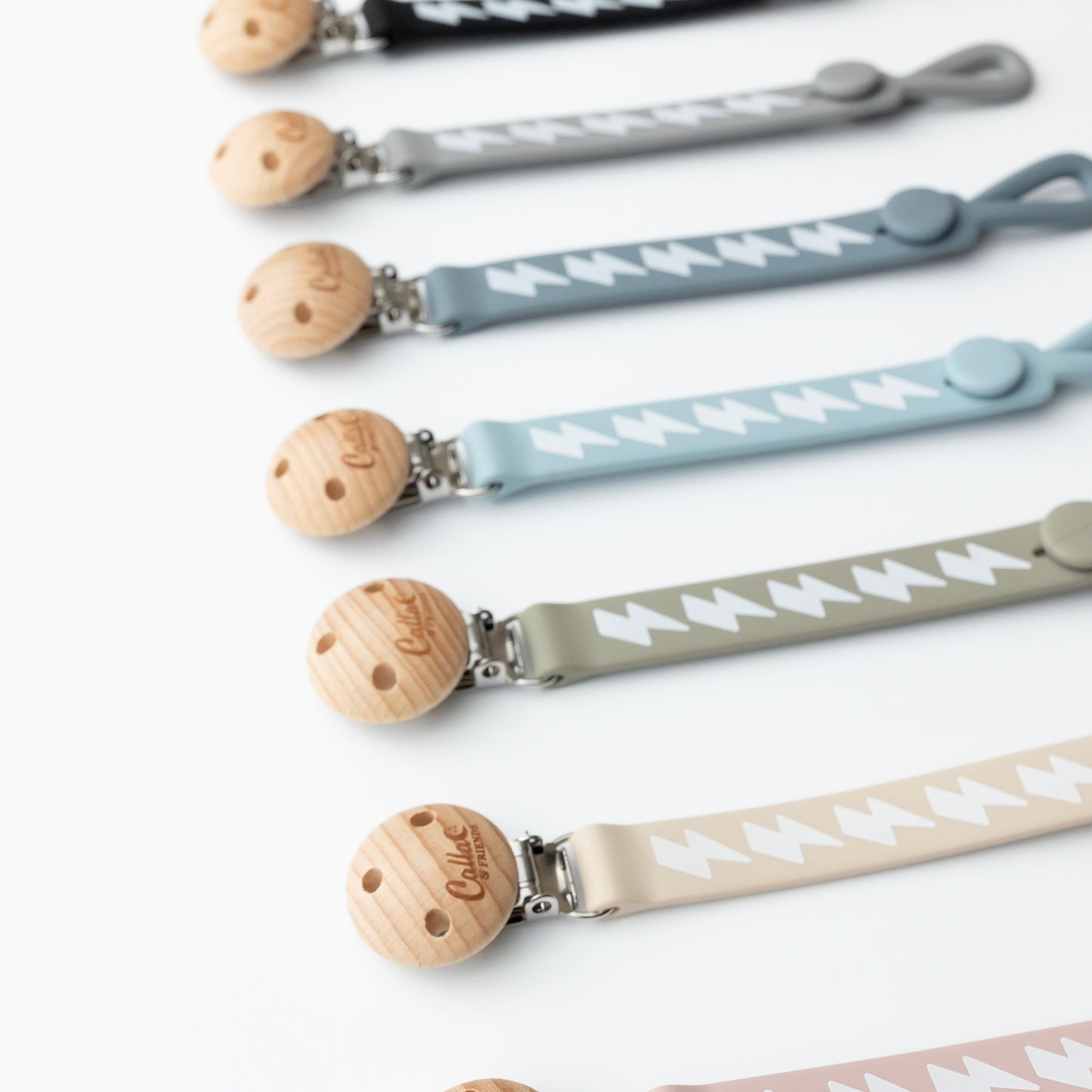 Calla and Friends Silicone Non-Toxic Nash Everything Pacifier Clip - Bolt