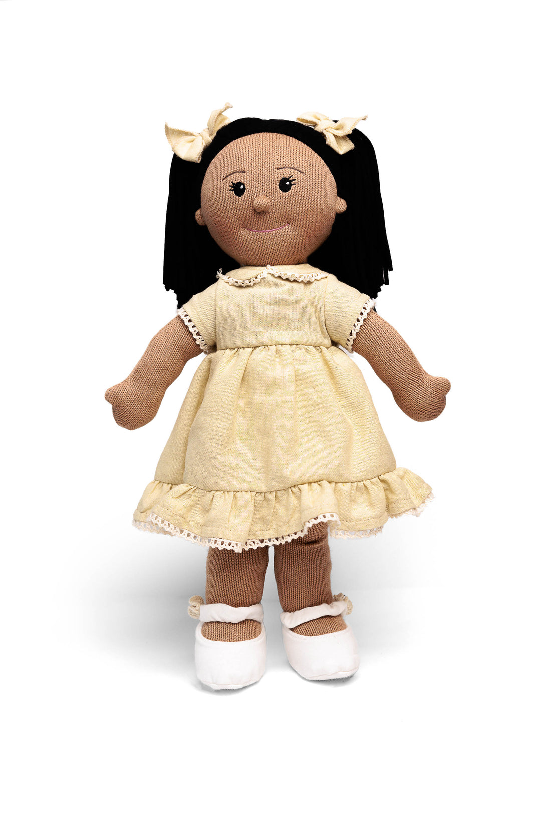 sustainable knitted doll by poppie toys
