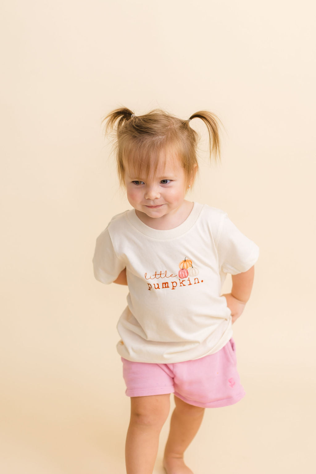 Little Pumpkin Stack Organic Cotton Kids T-Shirt – Short Sleeve, 2T–12Y