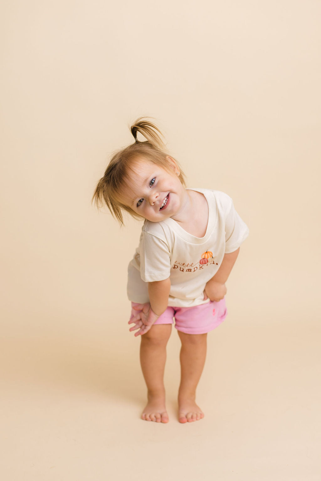 Little Pumpkin Stack Organic Cotton Kids T-Shirt – Short Sleeve, 2T–12Y