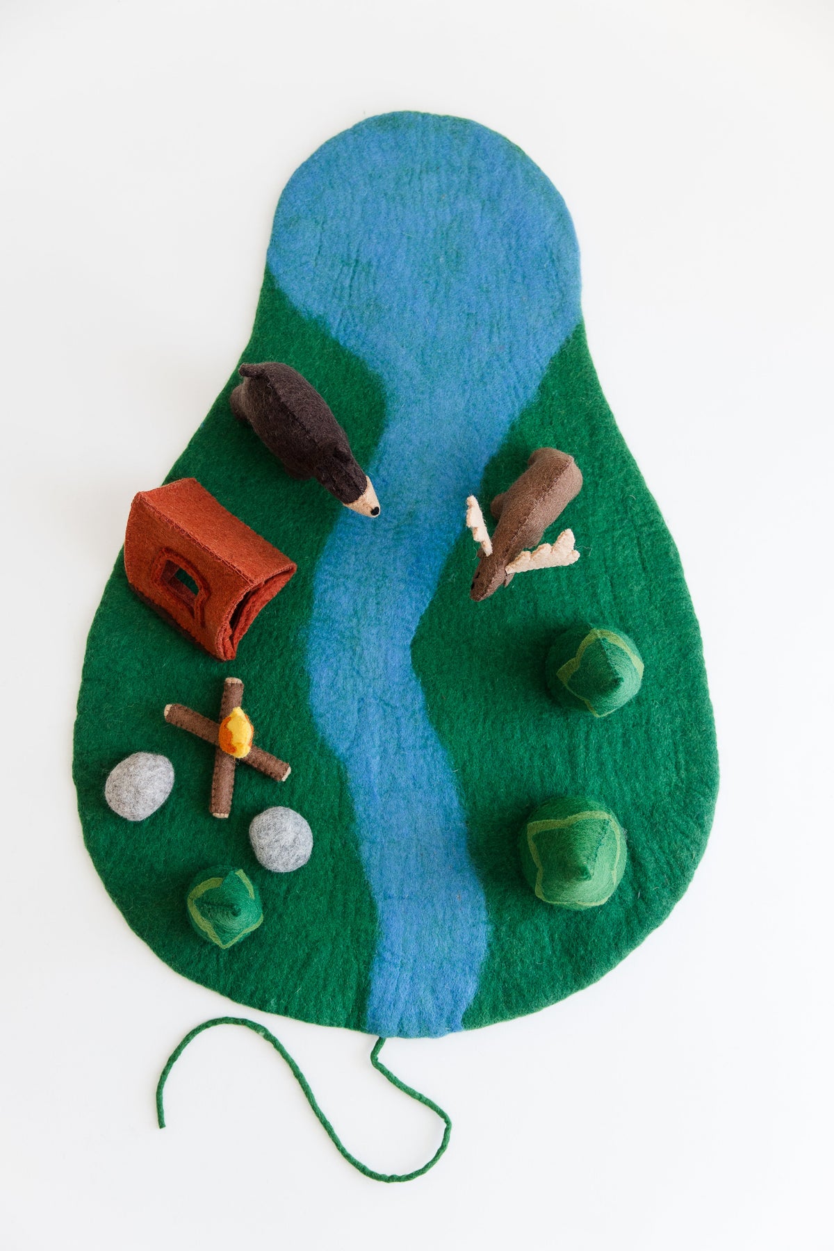 Woodland Camping Play Mat & Toys – Handmade Wool Felt Play Set