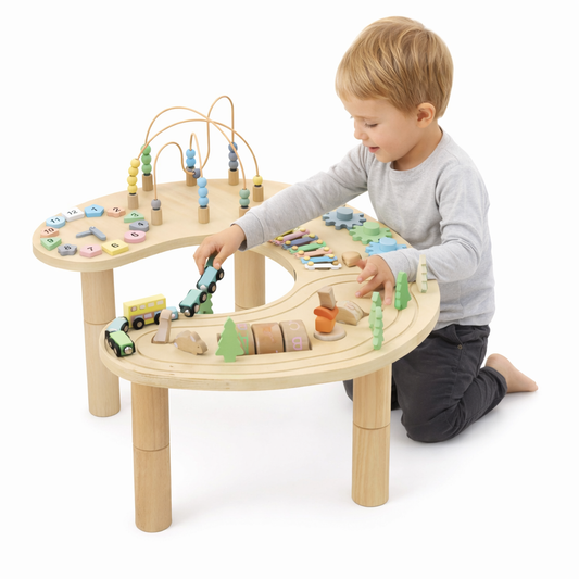 Avenlur Wooden Multi-Activity Sensory Play Table for Babies and Toddlers