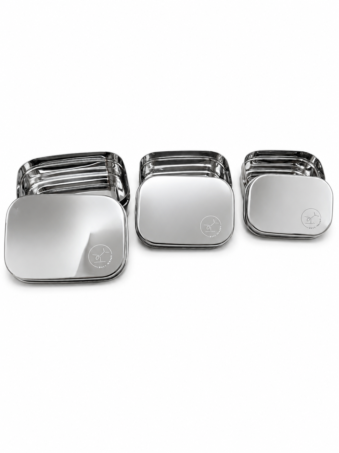 Busy Benny Nesting Stainless Steel Food Containers – Plastic-Free Set of 3