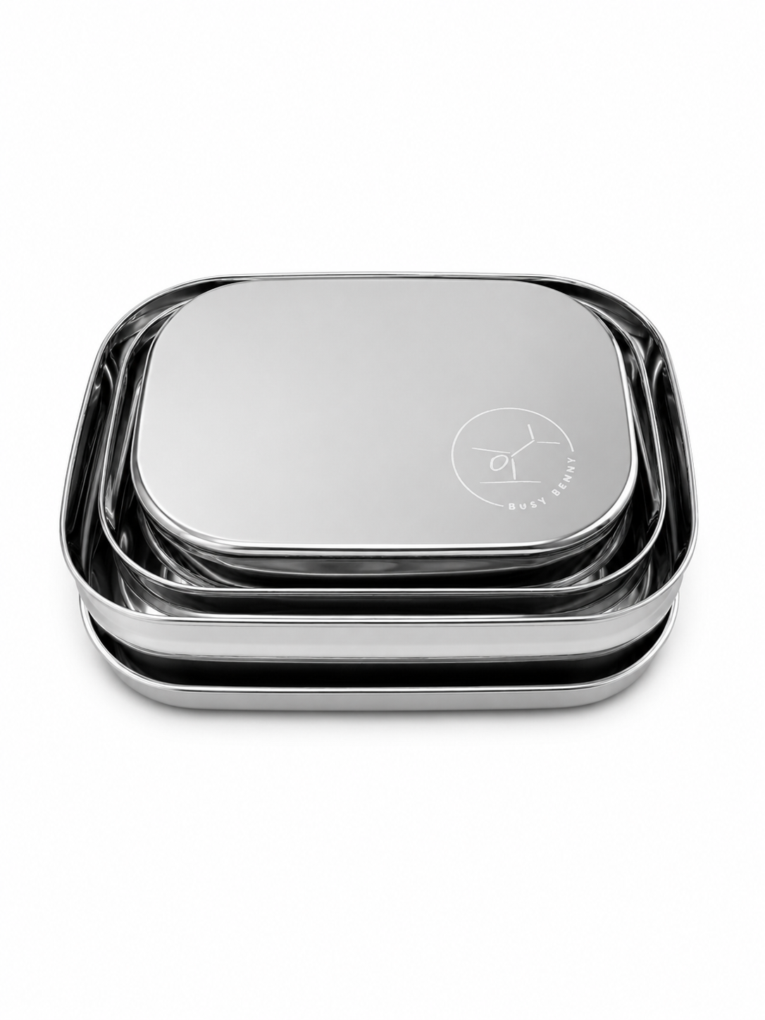 Busy Benny Nesting Stainless Steel Food Containers – Plastic-Free Set of 3