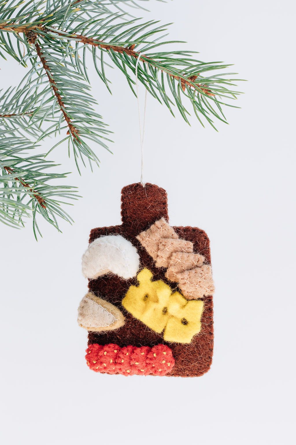 Cheeseboard Ornament – Handmade Wool Felt Holiday Decor