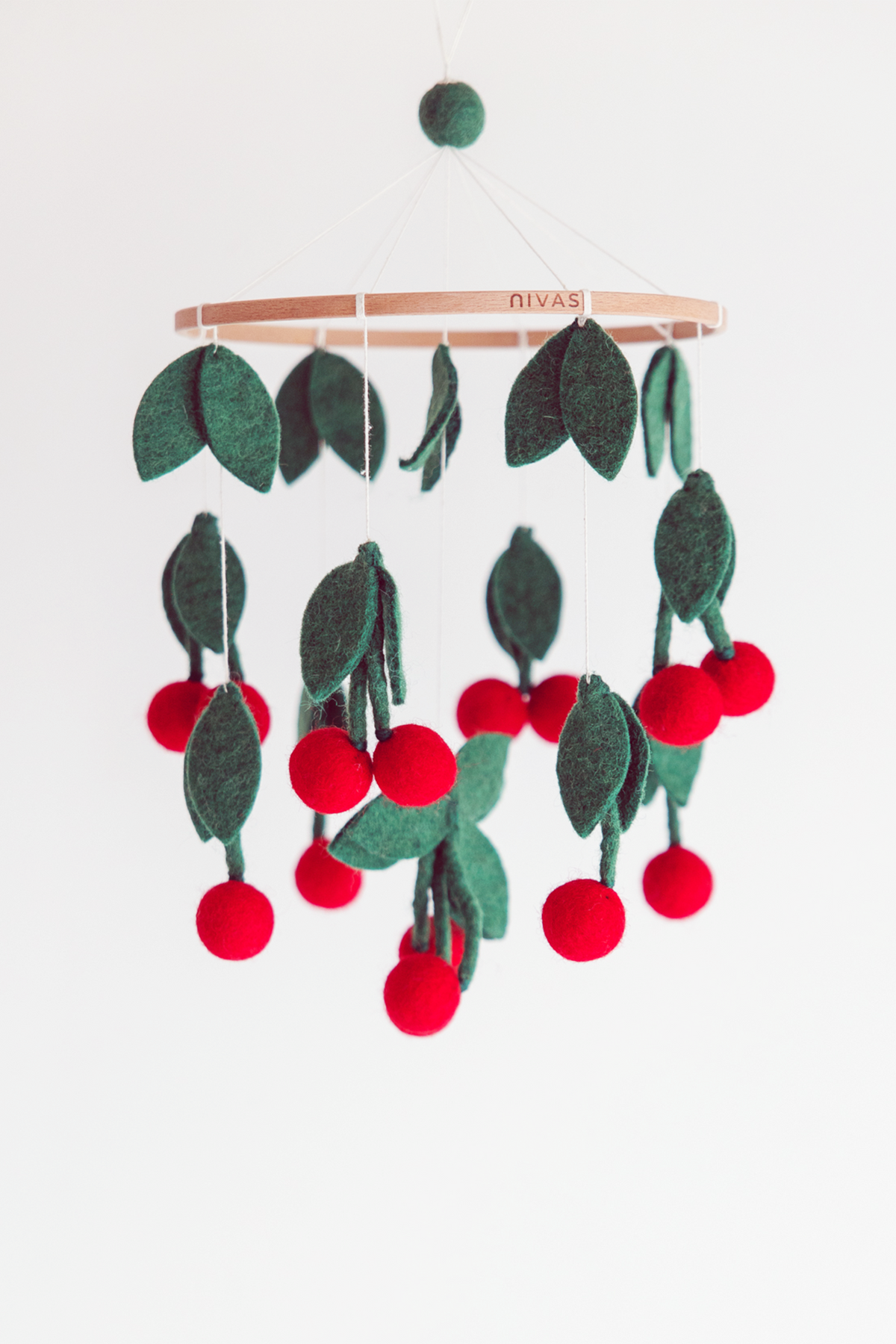 Cherry Crib Mobile – Handmade Wool Felt Nursery Decor