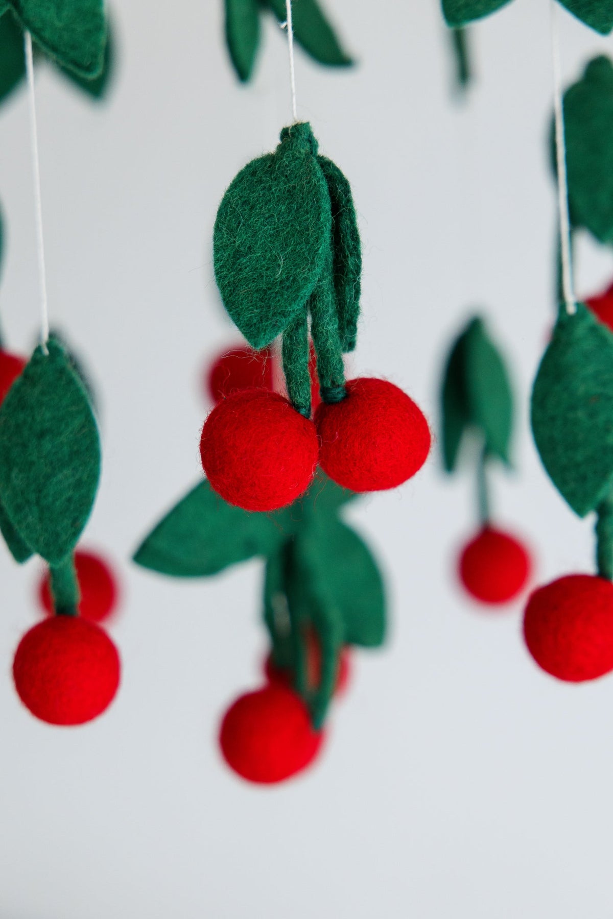 Cherry Crib Mobile – Handmade Wool Felt Nursery Decor