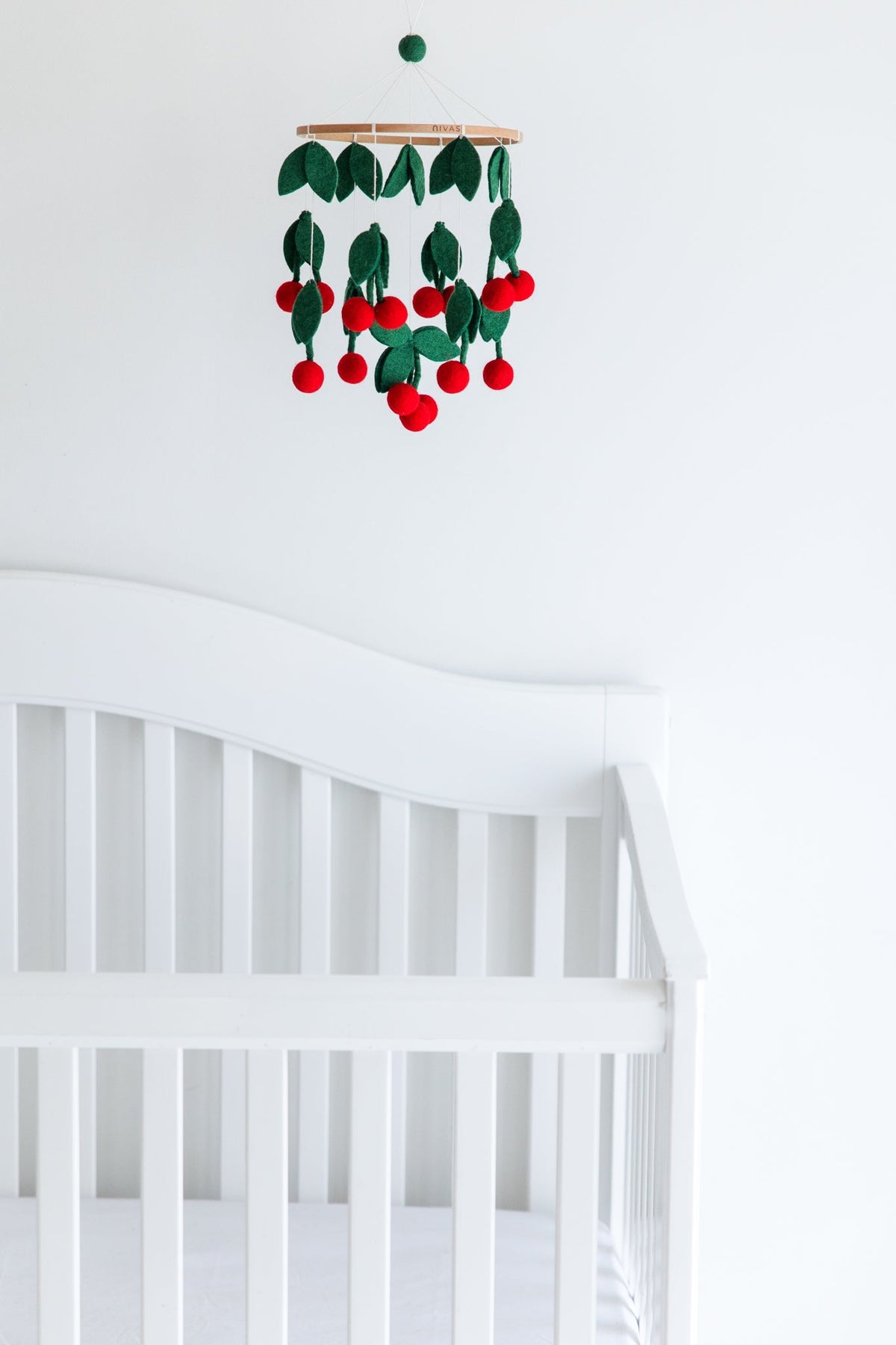 Cherry Crib Mobile – Handmade Wool Felt Nursery Decor