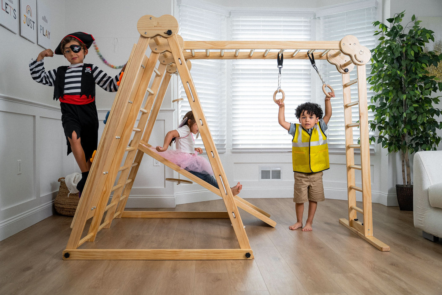 Avenlur Chestnut - 8-in-1 Eco-Friendly Wooden Jungle Gym for Toddlers