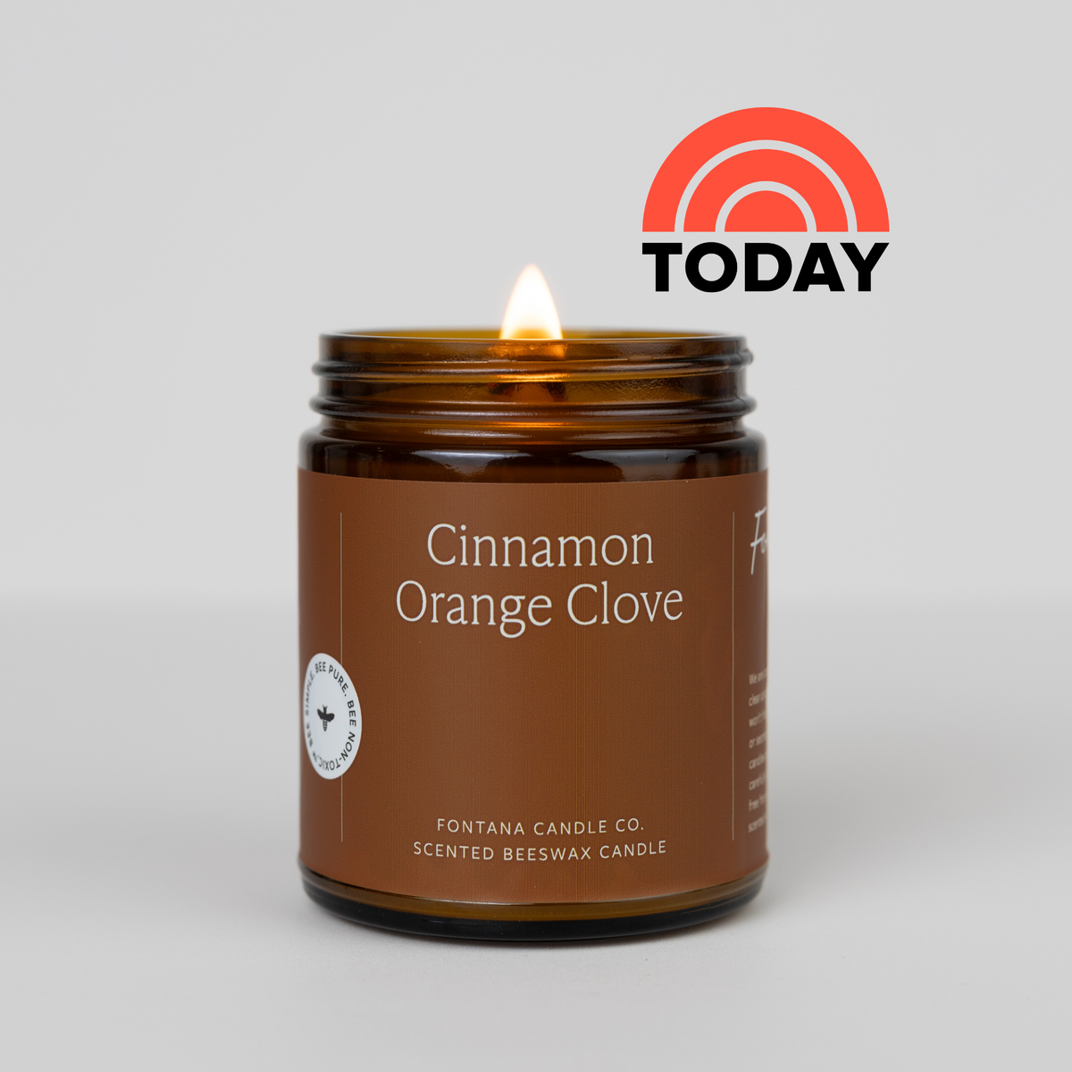 Cinnamon Orange Clove Essential Oil Candle – Beeswax & Coconut, Wooden Wick, 9 oz