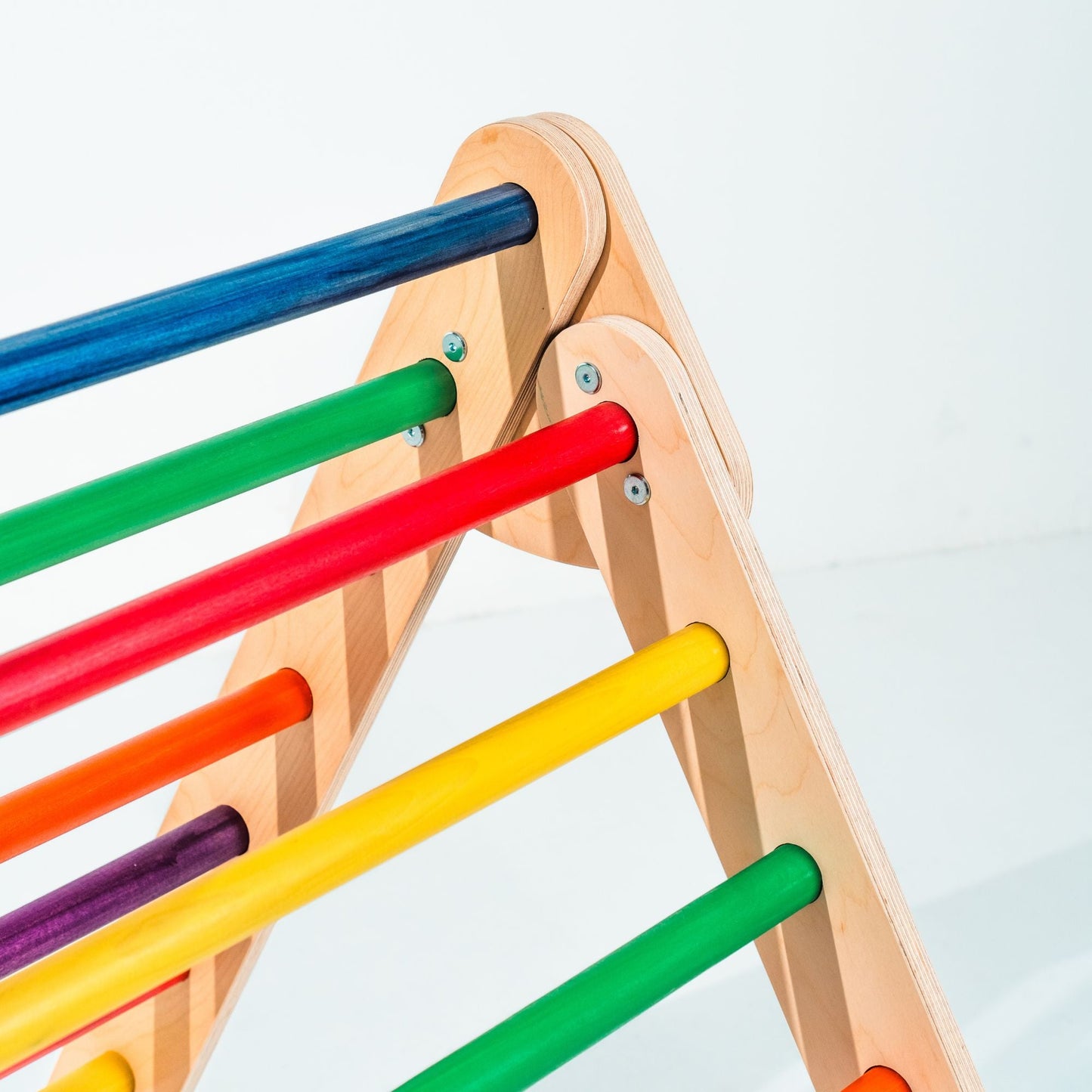 Bunny Hopkins Eco-Friendly Wooden Climber Pikler Triangle Set | Rockwall, Slide, Ladder