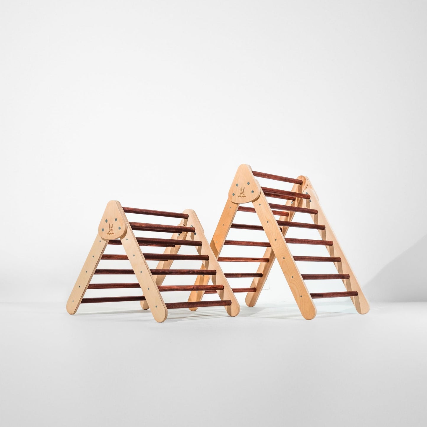 Bunny Hopkins Eco-Friendly Wooden Climber Pikler Triangle Set | Rockwall, Slide, Ladder
