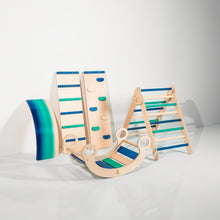 Load image into Gallery viewer, Bunny Hopkins Eco-Friendly Wooden Climber Pikler Triangle Set | Rockwall, Slide, Ladder

