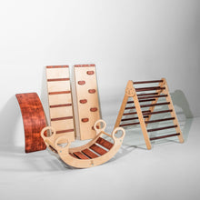 Load image into Gallery viewer, Bunny Hopkins Eco-Friendly Wooden Climber Pikler Triangle Set | Rockwall, Slide, Ladder
