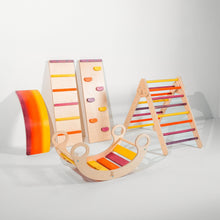 Load image into Gallery viewer, Bunny Hopkins Eco-Friendly Wooden Climber Pikler Triangle Set | Rockwall, Slide, Ladder
