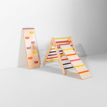 Load image into Gallery viewer, Bunny Hopkins Eco-Friendly Wooden Climber Pikler Triangle Set | Rockwall, Slide, Ladder
