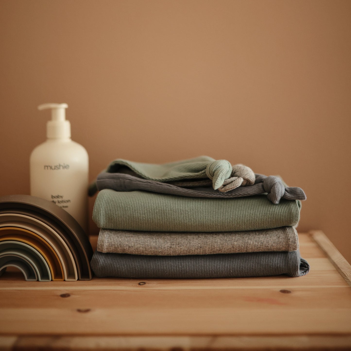 Mushie Organic Cotton Ribbed Baby Beanie