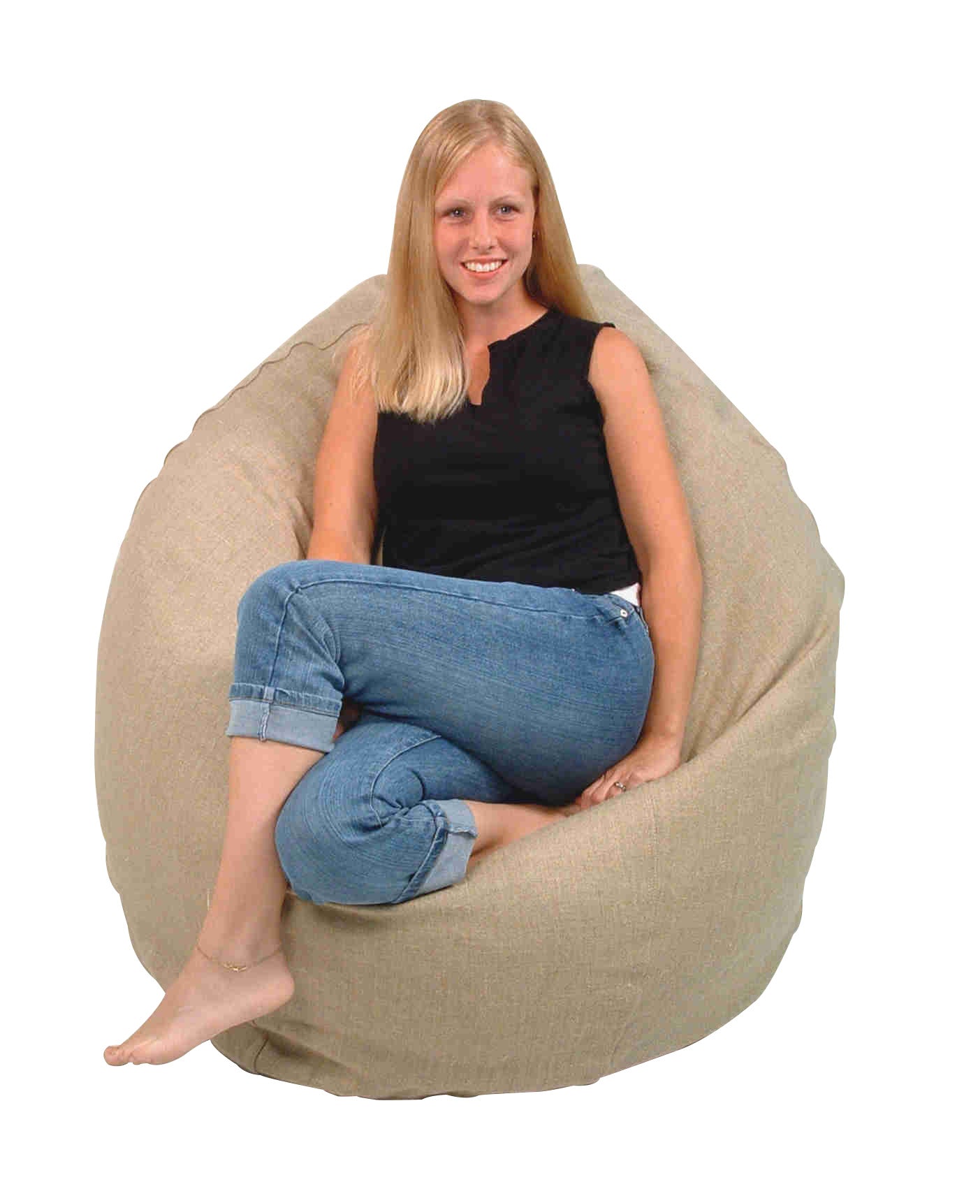 Hemp Bean Bag Chair Lounger - Adult & Teen size Traditional Classic 6 panel beanbag remove wash Eco Friendly Organic 18 oz. Hemp Fabric Comfy Bean - MADE IN USA