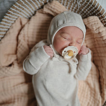 Load image into Gallery viewer, Mushie Organic Cotton Ribbed Baby Bonnet
