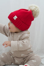 Load image into Gallery viewer, Luna + Luca Pom Beanie - Red
