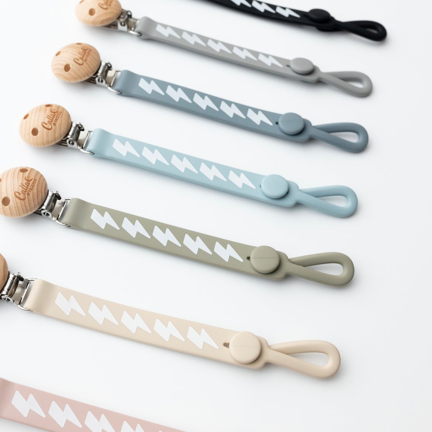 Calla and Friends Silicone Non-Toxic Nash Everything Pacifier Clip - Bolt