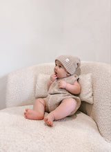 Load image into Gallery viewer, Luca + Luna Organic Cotton Cable Knit Baby Summer Romper - Heather Beige
