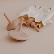 Load image into Gallery viewer, Wooden Spinning Top Three Little Woodies - Wood
