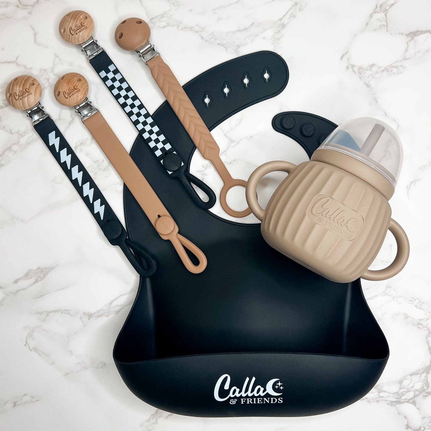 Calla and Friends Silicone Non-Toxic Nash Everything Pacifier Clip - Bolt