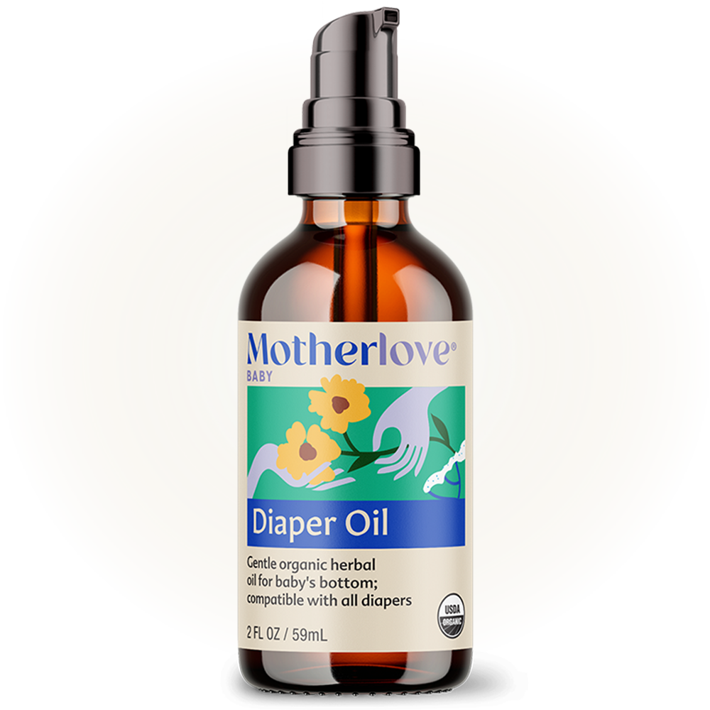 Motherlove Organic Diaper Oil - Gentle Vegan Herbal Protection for Baby's Delicate Skin
