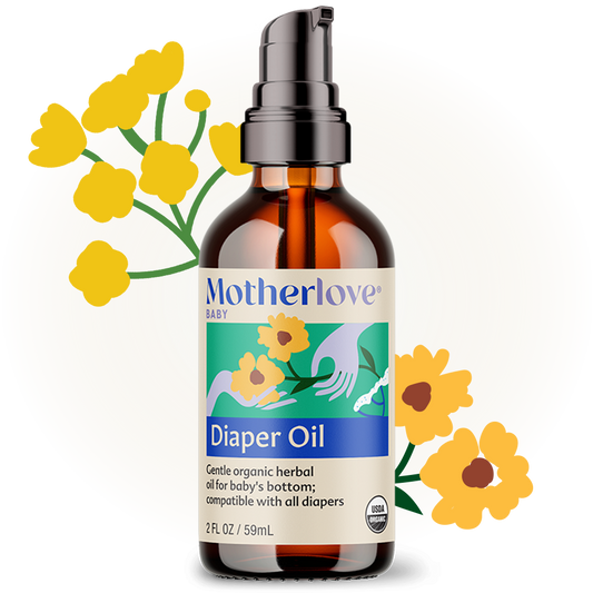 Motherlove Organic Diaper Oil - Gentle Vegan Herbal Protection for Baby's Delicate Skin