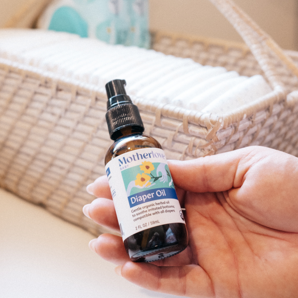 Motherlove Organic Diaper Oil - Gentle Vegan Herbal Protection for Baby's Delicate Skin